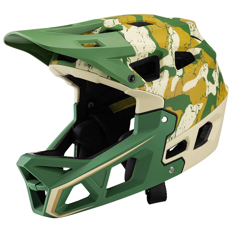 Casco de Ciclismo de cara completa para hombre y adulto, casco integral todoterreno DH BMX, ultraligero, CE CPSC, Ciclismo de seguridad: M / Verde