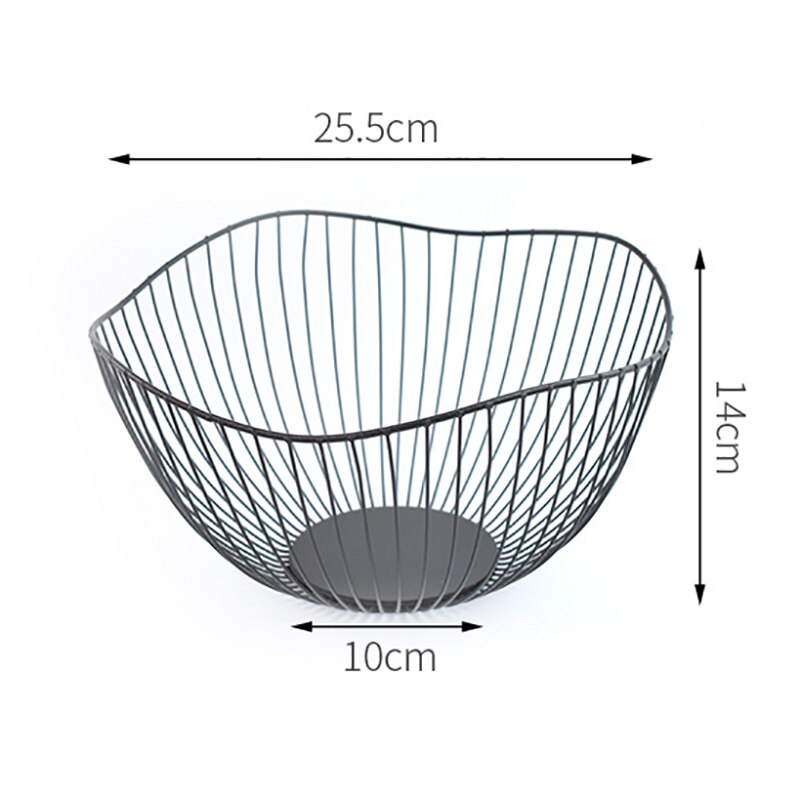 Cocina cesta contenedor tazón cesta de alambre de Metal soporte con ranuras para cocina fruta Almacenamiento de vegetales de bandeja de aperitivos de Bol para almacenar: D