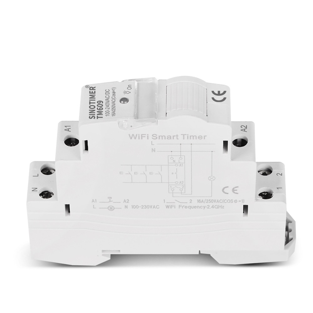 TM608/609 Smart Wireless Remote Control WiFi Timer 100-240V Rail Phone Remote Control Timer Switch Electric Energy Meter