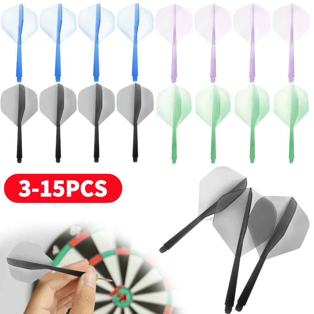 Vols et arbres de fléchettes intégrés, 3 à 15 pièces, fléchettes professionnelles Anti-chute, arbre et vols intégrés en plastique, accessoire de fléchettes