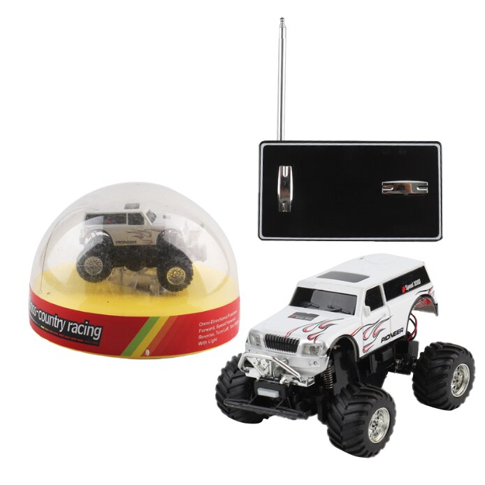 Mini lille fjernbetjening off-road køretøj børn fjernbetjening bil legetøj: Hvid