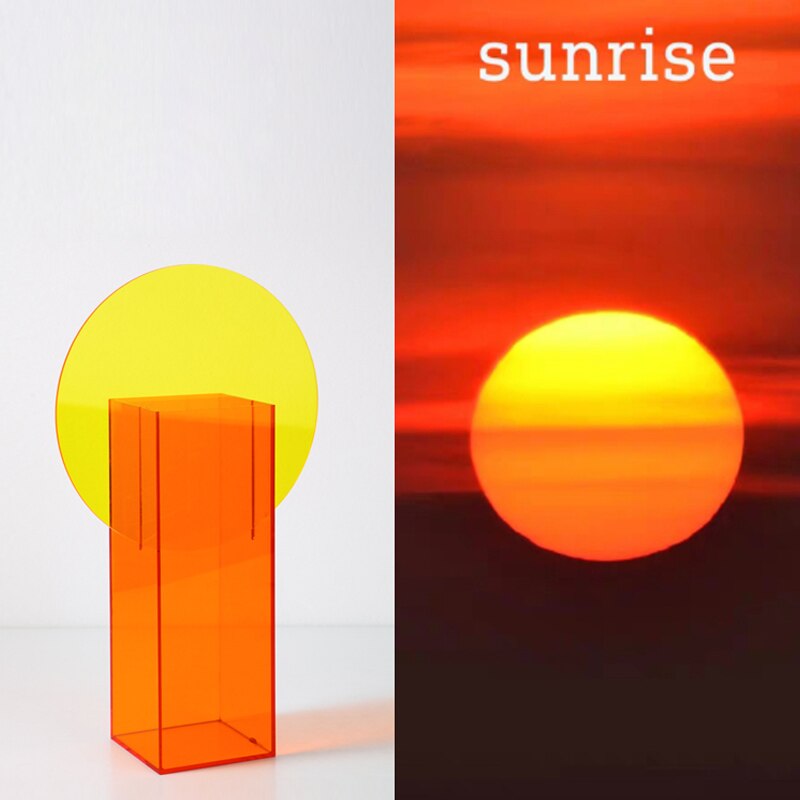 nordisk ins fargerik akrylvase enkel kunst geometrisk sollys soloppgang daggry vaser til hjemmedekorasjoner: C