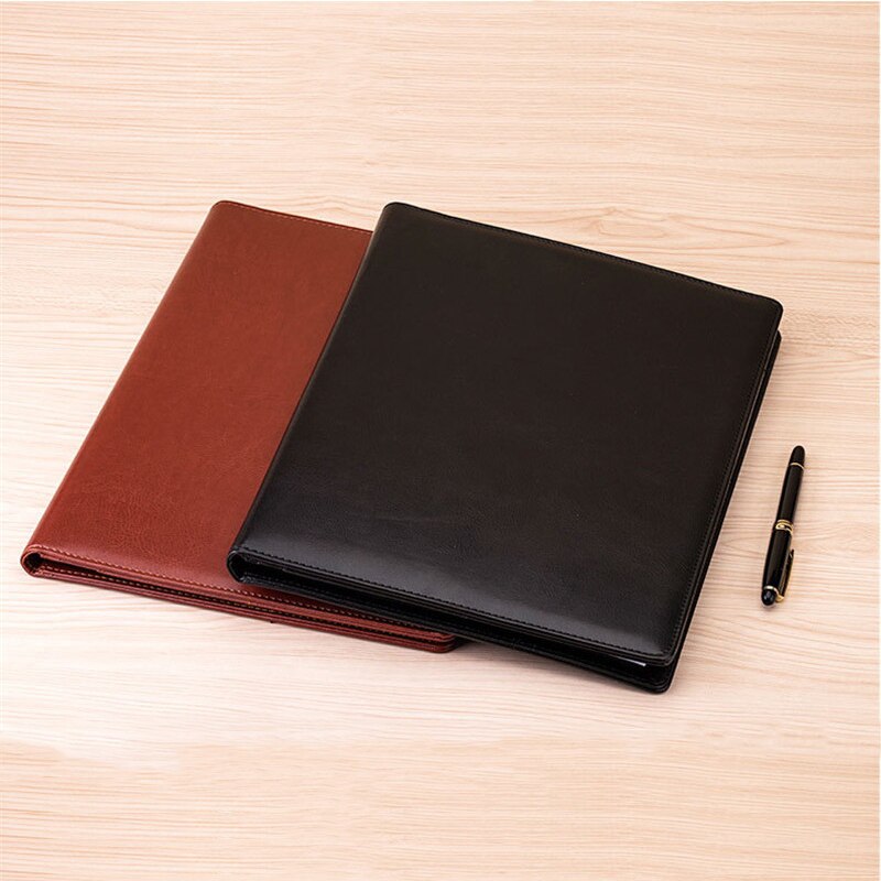 Business Office Folder Multifunctional Office Organizer with Calculator Clip A4 Leather Folder Folder Briefcase Office Supplies
