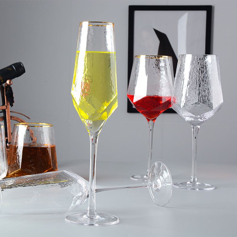 Golden edge Wine Glass Wedding Glasses Champagne Flutes Crystalline Wine Cup Exqusite Life Home Decoration Party