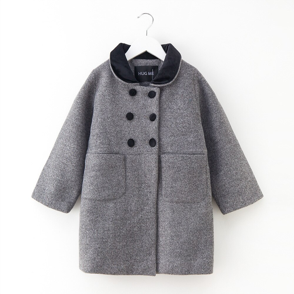 Children's Clothing Girls Thick Woolen Overcoat Winter Clothes