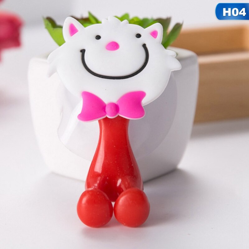 Baby Care Cute Cartoon Animal Shape Holder Sucker Suction Hooks Set Hanging Baby Toothbrush Holder Towels: 04