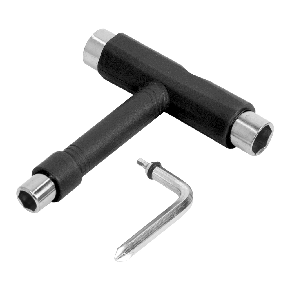 Deskorolka narzędzia T kształt deskorolka zestaw kluczy wielofunkcyjny wioślarz elektryczny skuter klucz robić narzędzie robić regulacji snowboardowego: czarny