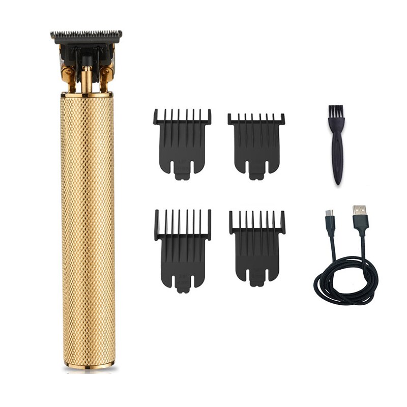 Vgr usb oppladbart hårhårklipper elektrisk hårtrimmer trådløs barbermaskin til menn barberhårskjæremaskin: Gylden