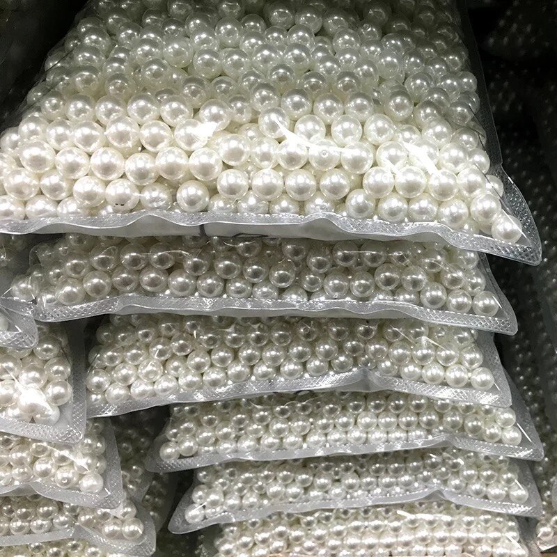 3/4/5/6/8/10/12/14/16mm Perlen Runde lose Perlen Acryl Spacer Perlen Nachahmung Für Schmuck Machen DIY Kleid Perlen Perlen