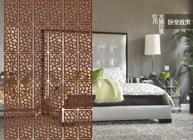Chinese solid wood screen folding decoration partition hollowed hanging screen screen partition 19X39cm