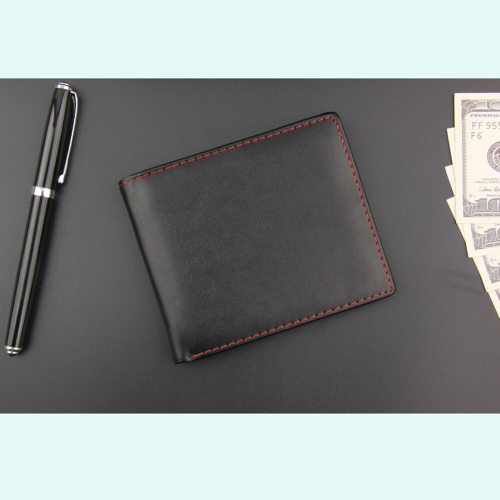 Men Wallet Bifold Business Leather Wallet ID Credit Card Holder Thin Small Leather Purse Pockets #ND