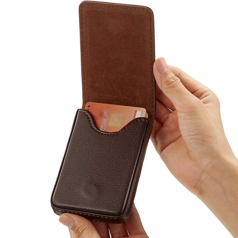 2 Pieces Business Card Wallet PU Leather Business Card Case Pocket Business Name Card Holder with Magnetic Shut