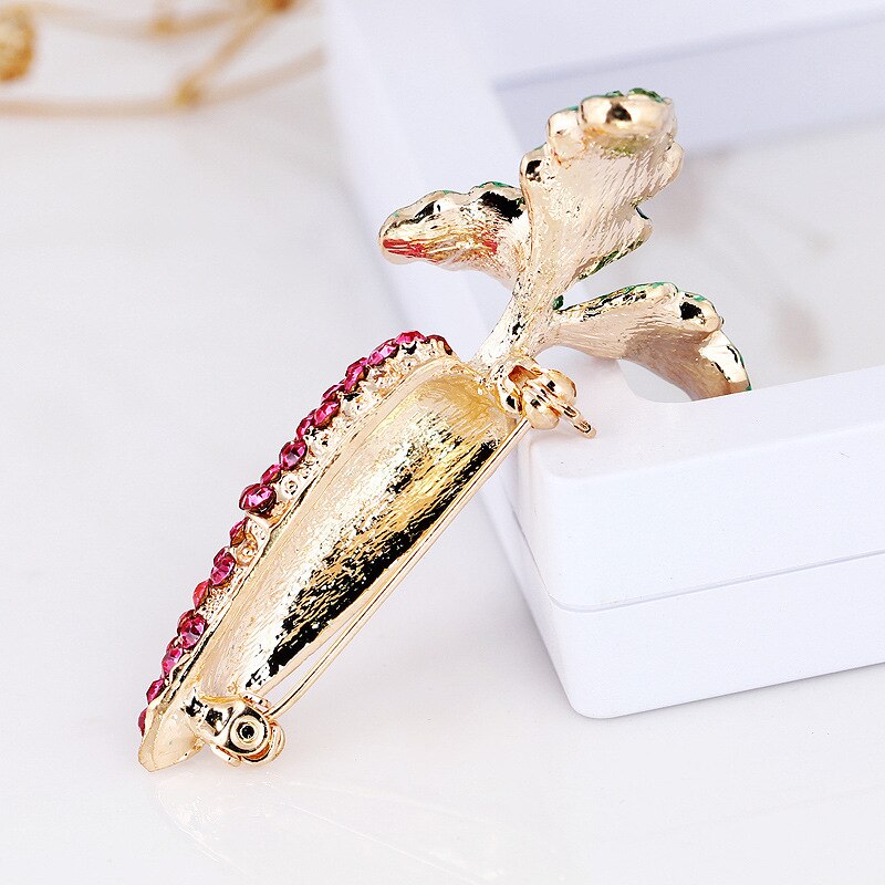 Opalen strass legering wortel groente broche speld broche accessoires unisex broche