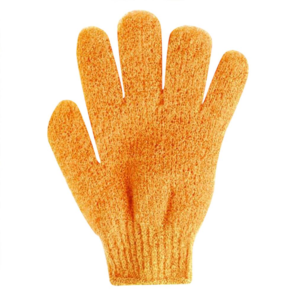 1pc fem fingre badehandske brusehåndklæde scrub badehandske fem fingre badehandske hammam scrub mitt magisk handske spa eksfolierende: Orange