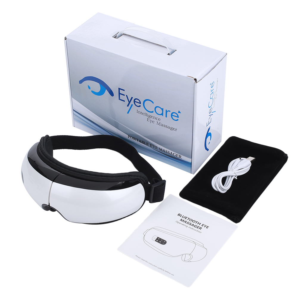 Elektrische Vibration Bluetooth Auge Massagegerät Clever Auge Pflege Gerät Luftdruck Massage Brille Heiße Kompresse HeatingTherapy Gläser: ohne Adapter