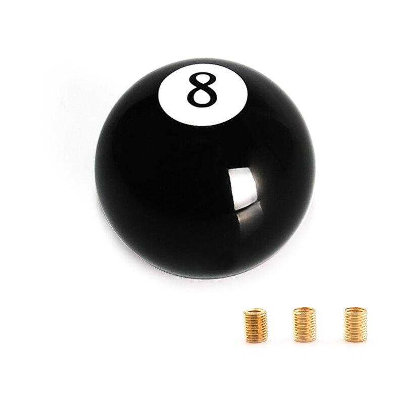 Schaltknauf Runde Gewinde Schalthebel mit Adapter Schwarz weiß Ball Rennen Stock Kühlen Acryl für Universal- Manuelle Auto