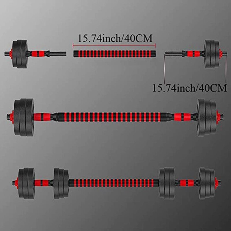 Adjustable Dumbbell Weight Set Barbell Lifting - 2 x 15.74in Bars and 1 x 15.74in Connecting Rods for Gym Home