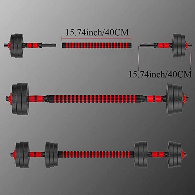 VVSUN Adjustable Dumbbell & Barbell Set - 2x 15.74" Bars With Connecting Rod For Home Gym