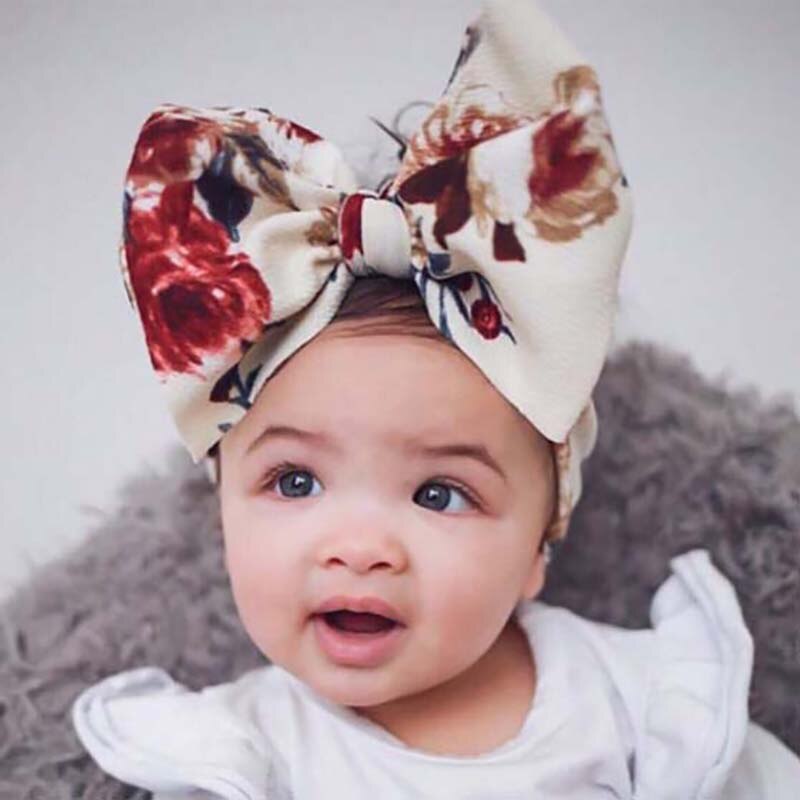 Diadema ancha con lazo grande para niña, turbante con estampado de lazo, cintas para el pelo para bebé, envolturas para la cabeza para niña, accesorios para el cabello