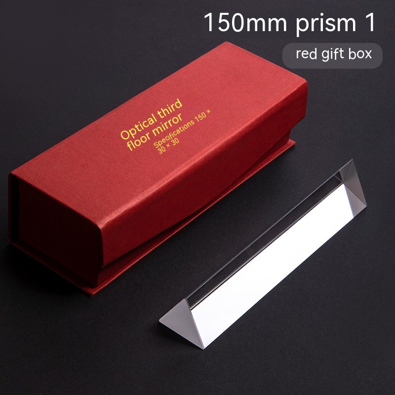 Prisma Triangular de 50/80/100/150mm, Prisma de arcoíris, cristal, herramienta de enseñanza fotográfica de física para niños, suministros para estudiantes: TRANSPARENT