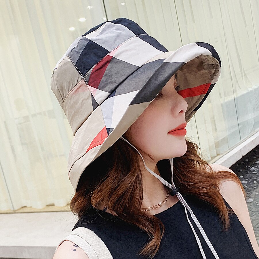 Été seau chapeau femmes plage soleil disquette chapeaux plat pliable coton casquettes