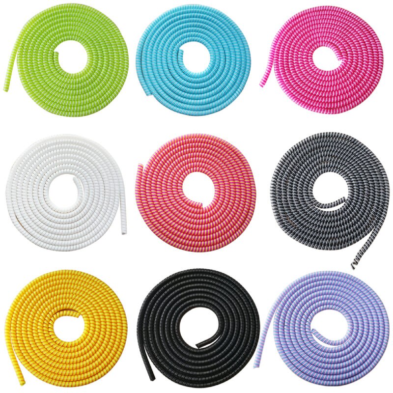 Protector de Cable para teléfono, cuerda de protección antirotura para Cable de carga USB, enrollador de datos para auriculares, 1,4 m