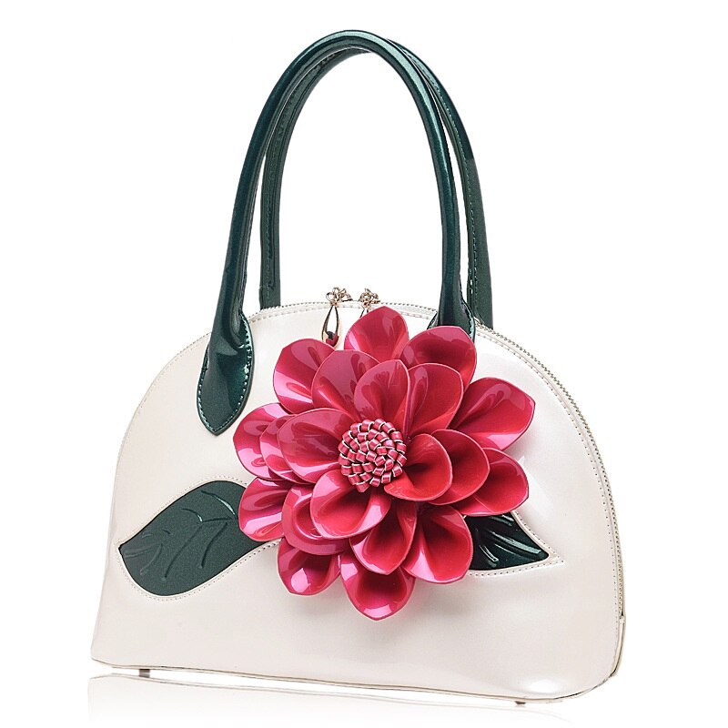 Vrouwen Mode Lakleer Bloemen Shell Zak Handtassen Schoudertas Crossbody Tas Jurk Party Club Tas