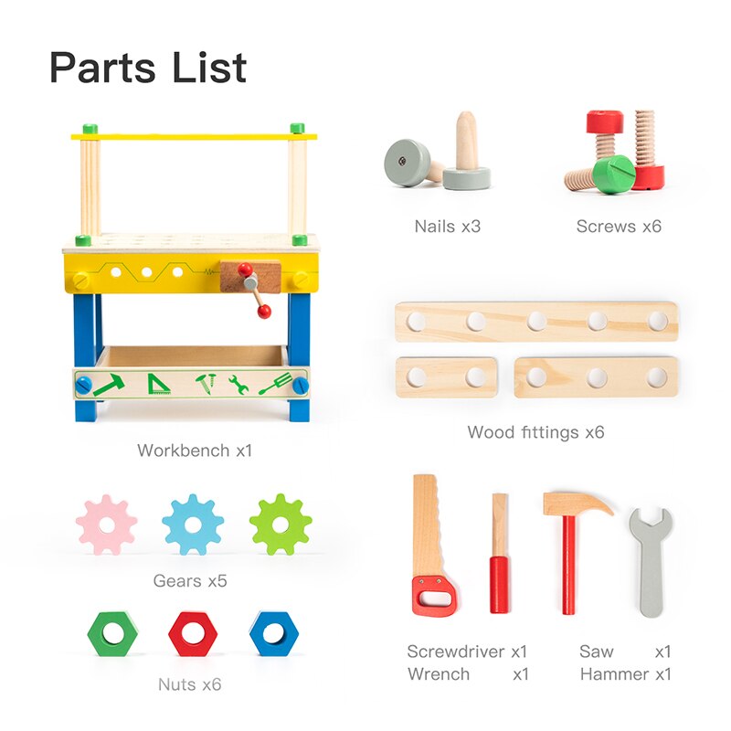 Houten Werkbank Speelgoed Hout Tool Stand Set Voor Kinderen Peuters En Kinderen