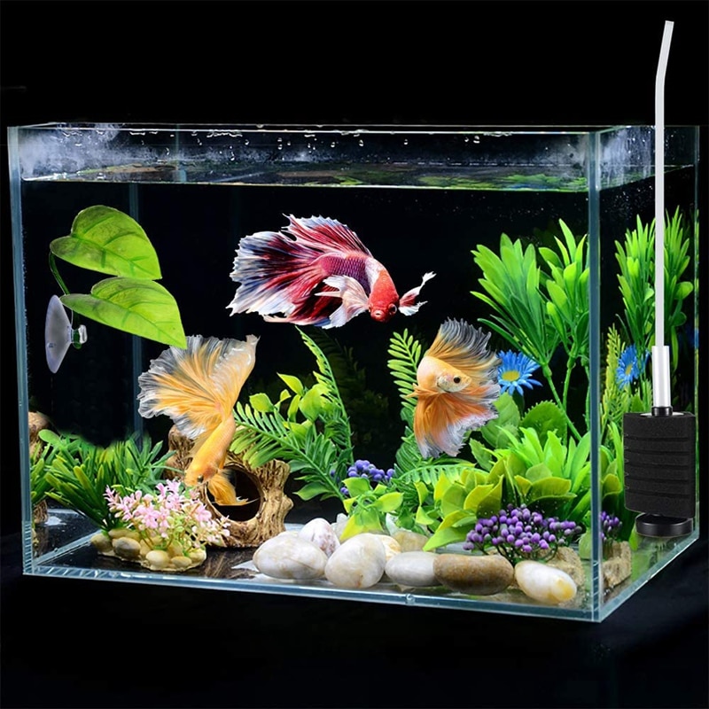-6 stykker betta hængekøje legetøj, akvarie plast fabrik til betta habitat tilbehør