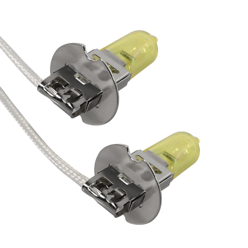 YCCPAUTO 2Pcs 12V 55W H3 Halogen Scheinwerfer Nebel Lampe Lampen 3200-3500K Goldene Gelb Licht auto Vorderen Kopf Nebel Licht Auto Styling