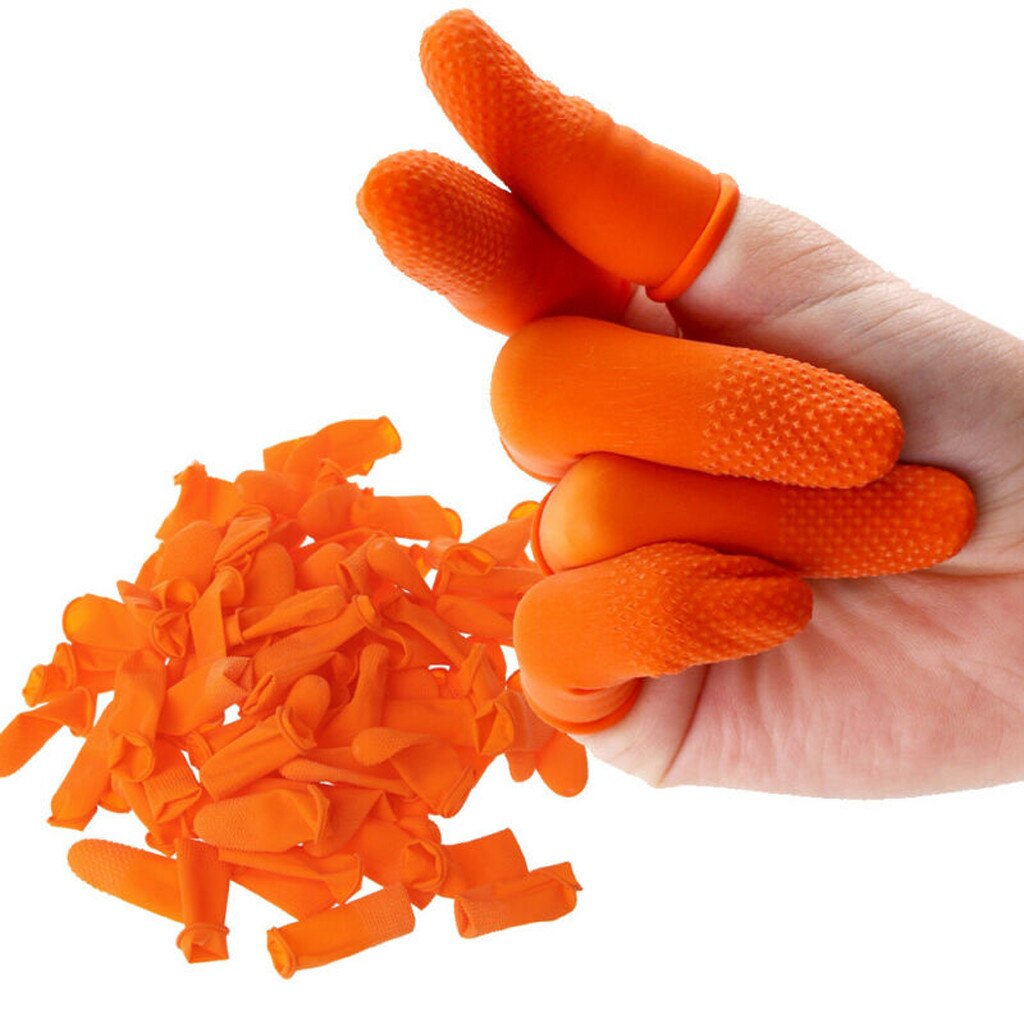 Anti-Contact Natuurlijke Rubber Disposable Latex Vinger Babybedjes Sets Vingertoppen Protector Handschoenen Stretchable Beschermende Soort # M2