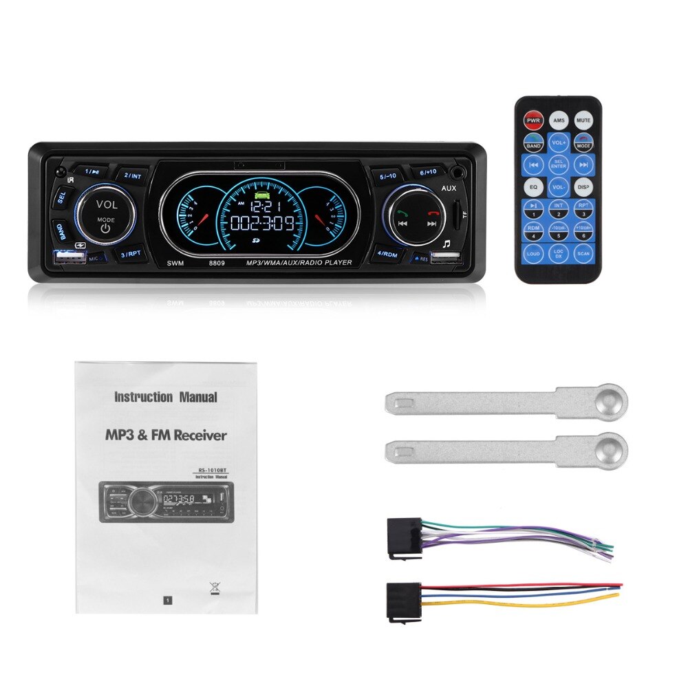 Bluetooth 1-Din Auto Stereo Audio In-Dash MP3 Radio Speler Ondersteuning USB/TF/AUX/ FM Ontvanger met Draadloze Afstandsbediening 8809