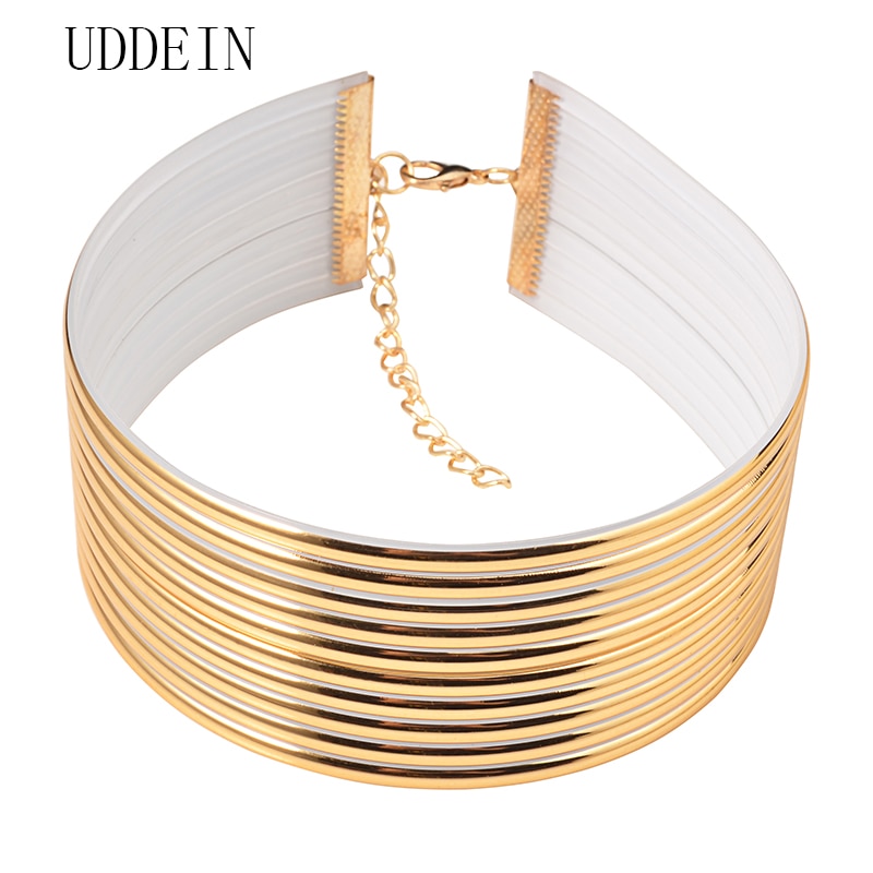 UDDEIN maxi necklace women chokers gold color leather necklace pendant vintage statement jewelry accessories collar