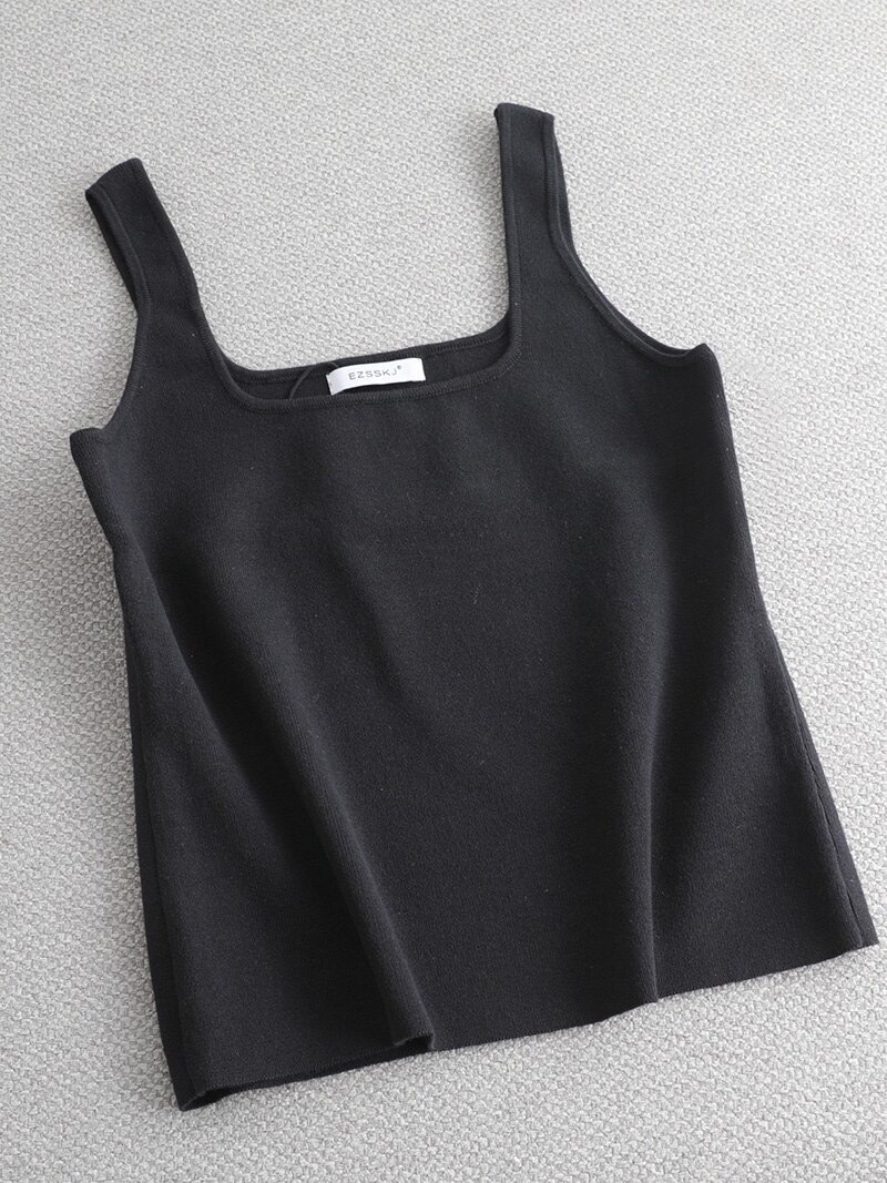 Hochwertiges, schickes Basic-T-Shirt mit U-Ausschnitt für Höhle Sommer, weiß gestricktes Damen-Tanktop, sexy ärmelloses T-Shirt, Jahrgang-oben, lässiges Ernte-oben-T-Shirt: Braun
