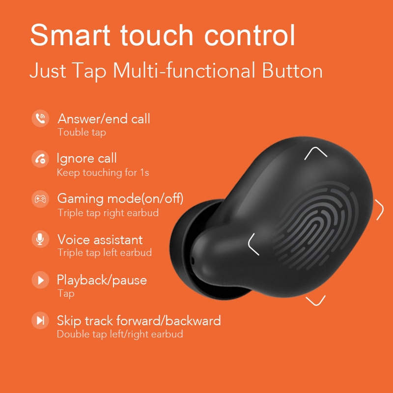 Haylou T15 2200mAh contrôle tactile casque sans fil HD stéréo bruit Lsolation Bluetooth écouteurs avec affichage du niveau de la batterie