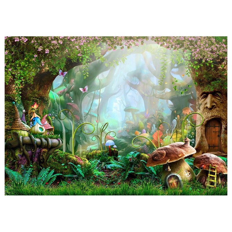 7x5ft Waschbar Stoff Fotografie Hintergrund Märchen Traumhafte Natur Wald Leben Hintergrund Photographical Kulissen für Phot