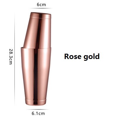 Boston Shaker Stainless Steel Cocktail Shaker Japanese Style Bartender Cocktail Shaker Bar Tools: Rose gold