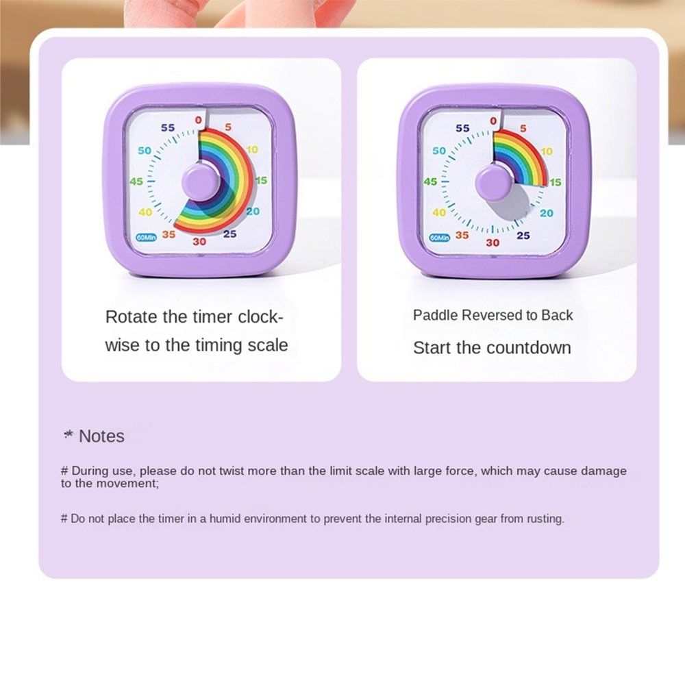 60-minuten visuele timer Ronde/vierkante visualisatie Countdown-wekker Ultrastille zelfdiscipline Kookwekker voor binnen