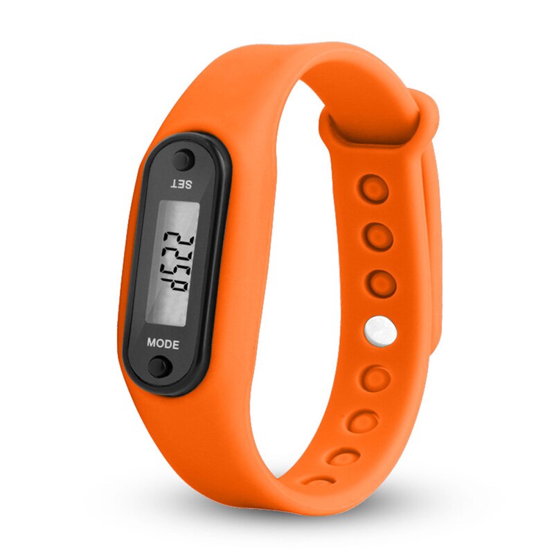 Fitness Tracker LCD Silicone Wrist Pedometer Run Step Walk Distance Calorie Counter Wrist Adult Sport Multi-function polar Watch: Orange