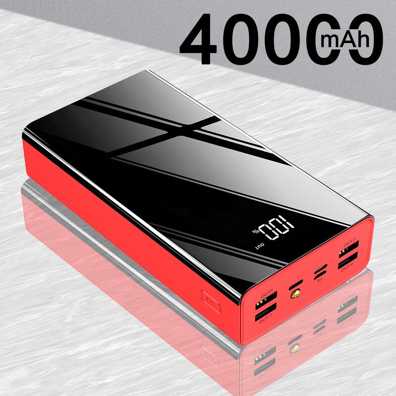 Power Bank 40000mAh 4 USB Type C Fast Charging Quick Charge Powerbank 40000 mAh External Battery For Xiaomi iPhone X 11 8 6S