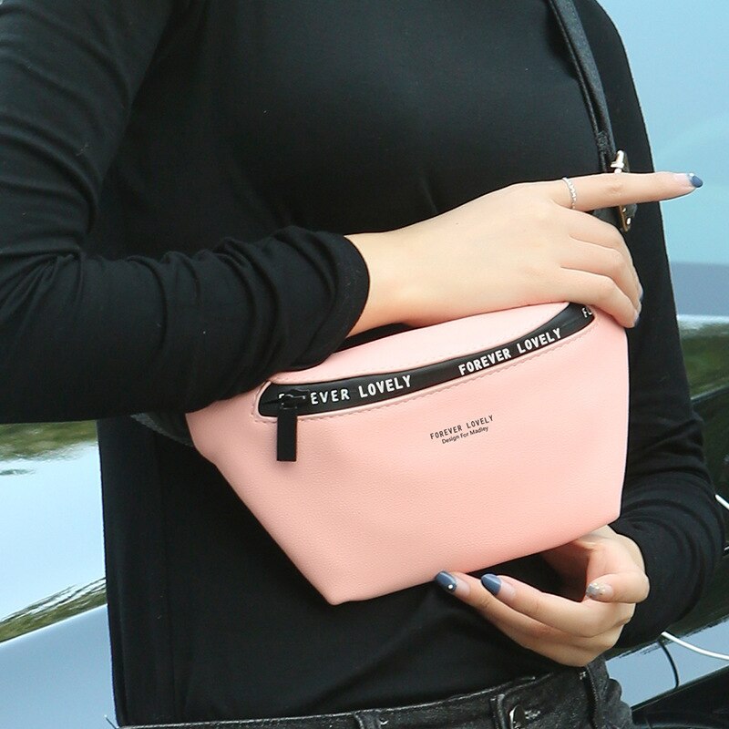 Waist Bags For Women Crossbody Bag Leather Chest Purse Casual Travel Pack Mini Leg Pack Female Waist Belt Bag Chest Phone: Pink chest bag