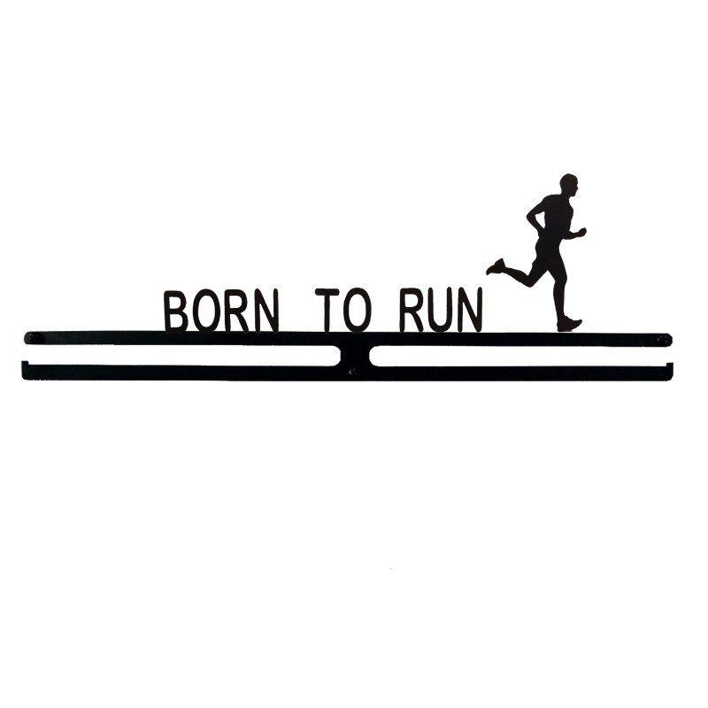 BORN TO RUN Running Black Sports Marathon Display Medal Hanger: 33cm One Rack