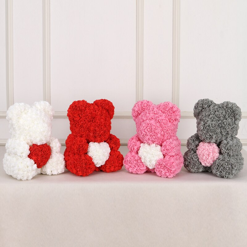 Bamse af roser valentinsdag boligdekoration tilbehør bryllup dekorative blomster jul kæreste