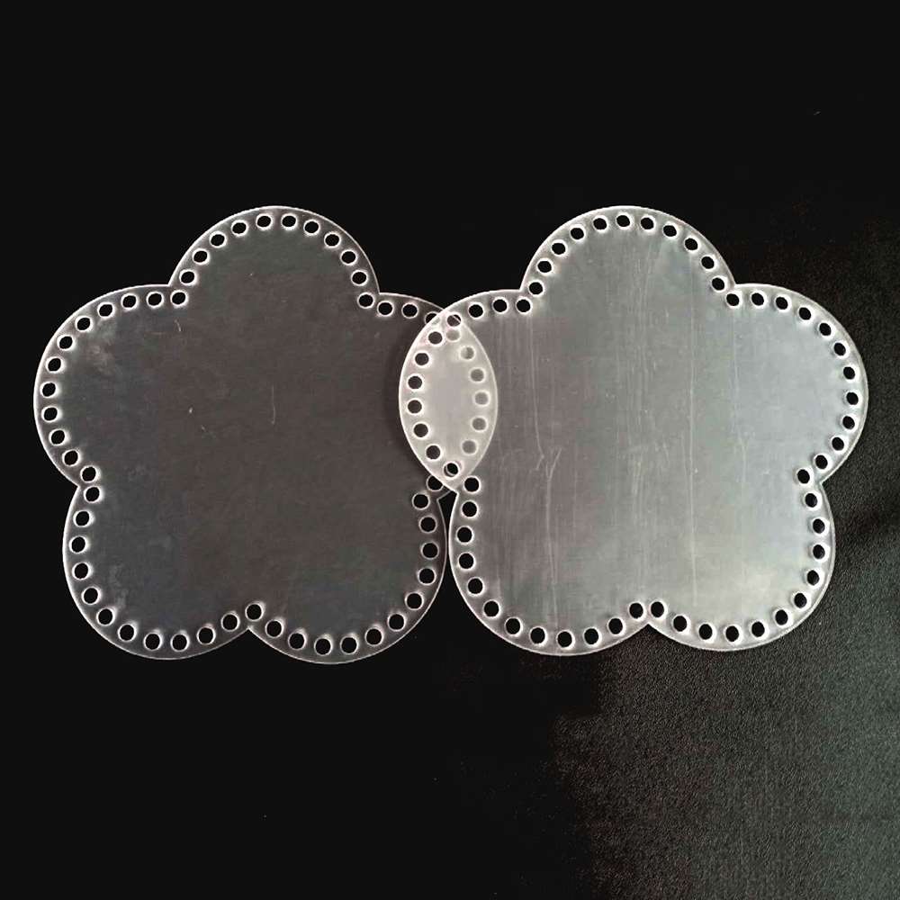 Diy stickad väska söt transparent akrylbräda material handvävd tillbehör transparent platta blommformad fläta
