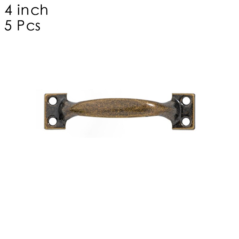 Poignées de porte Vintage 5 pièces/ensemble boutons antiques poignées en Bronze pour armoires de porte de cuisine: 4 inch bronze