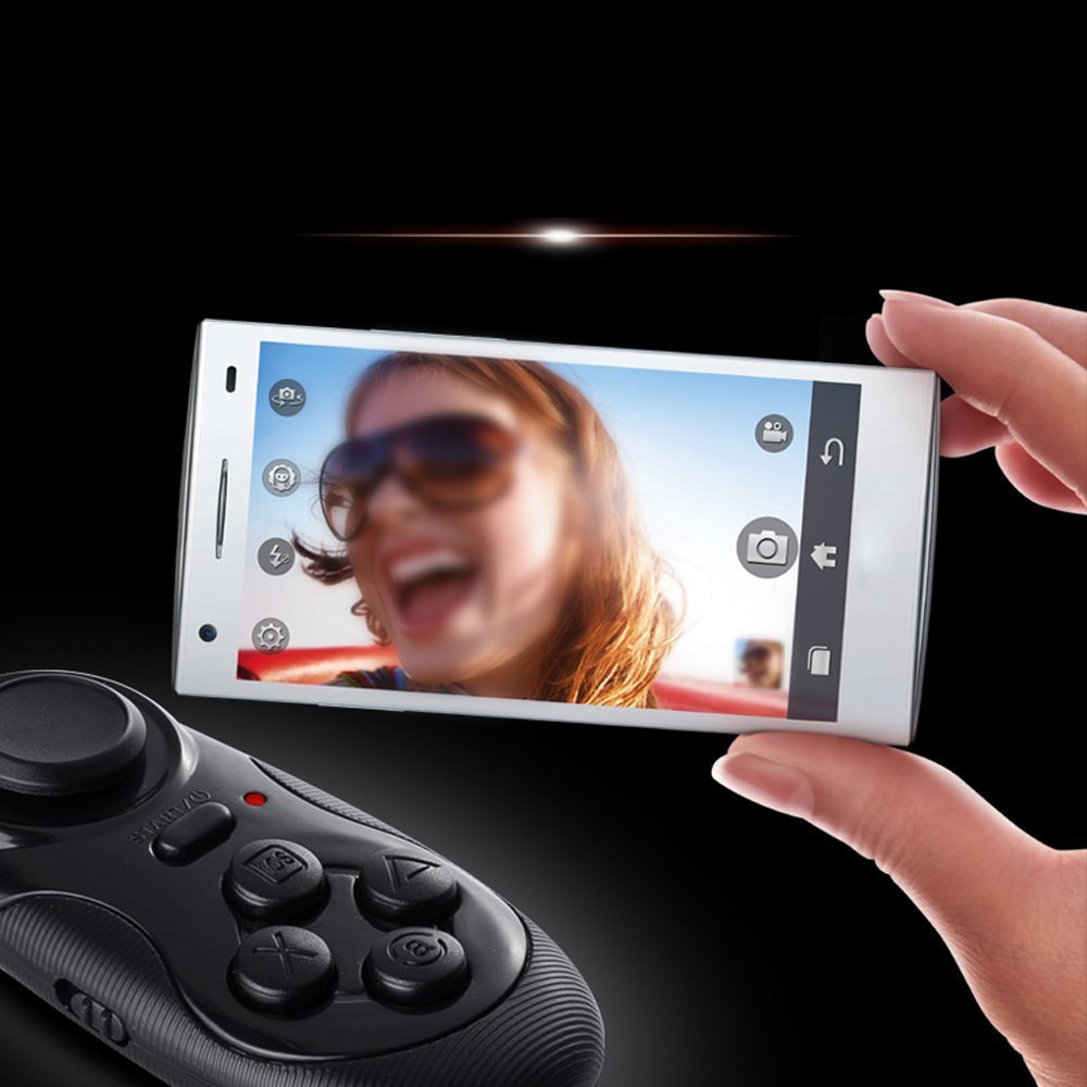 Moveski 001 bluetooth gamepads spilcontroller joystick selfie fjernbetjening udløser trådløs mus til ios android smartphone tv box