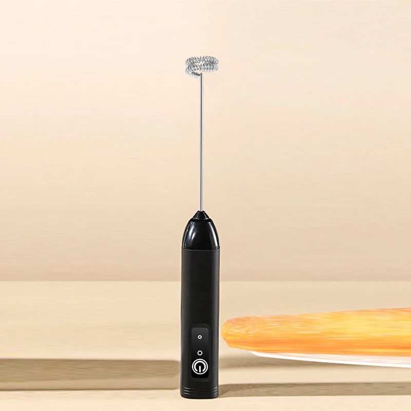 Xiaomi wiederaufladbarer elektrischer Schneebesen mit Ständerhalterung, 3 Geschwindigkeiten, verstellbarer Handschneebesen, Getränkemixer, Milchaufschäumer für Kaffee: Schwarz