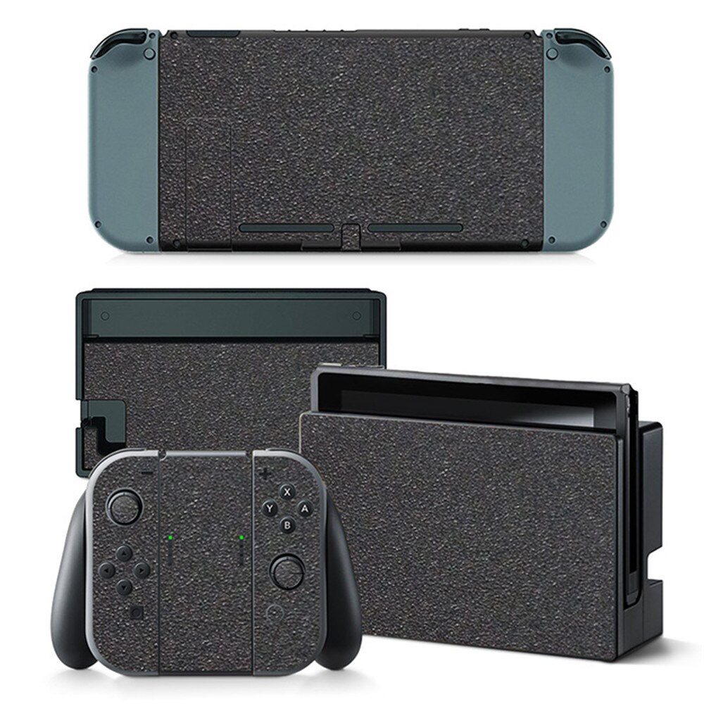 Beschermende Voor Nintendo Switch Vinyl Decals Voor Nintendo Switch Skin Stickers Leather Look Leather Skins: Black