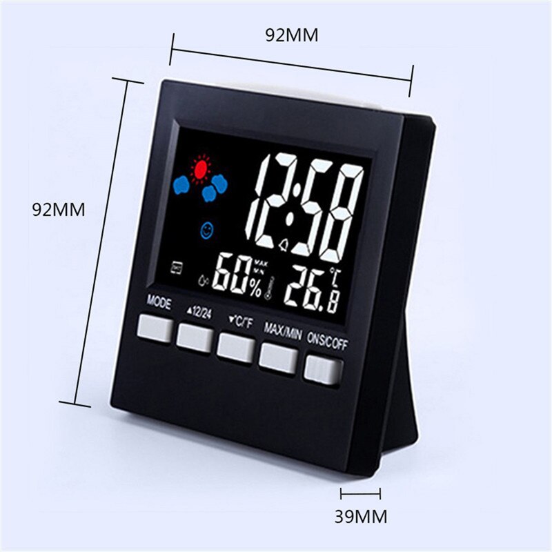 Electronic Digital Alarm Clock Digital Clock Calendar Voice Control LCD Screen With Backlight Display For Home Bedroom Or Office