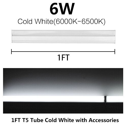 LED T5 Integrated Tube Fluorescent T8 Light 300MM 600MM 1FT 2FT Wall Lamp Lampada 6W 10W Ampoule Warm Cold White 110V 220V: 6W Cold White / AC 110V